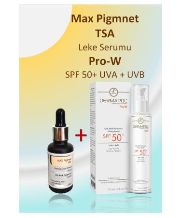 Dermapol Max. Pigment TSA Spot Serum + Dermapol Pro-W SPF 50+ Sunscreen together