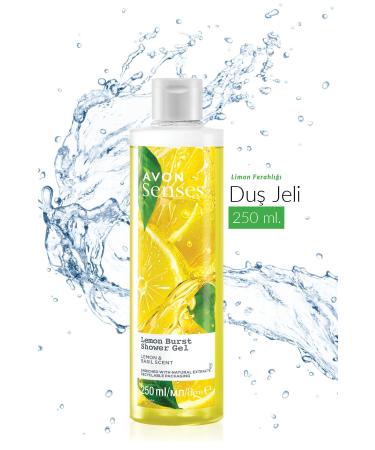 Avon Senses Lemon Burst Lemon and Basil Scented Shower Gel 250 Ml.