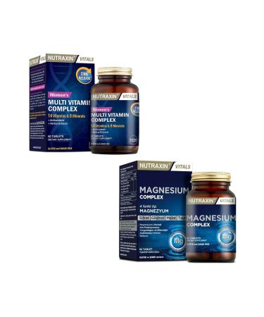 Nutraxin Multivitamin Mineral Complex Women 60 Tablets Magnesium Complex 60 Tablets
