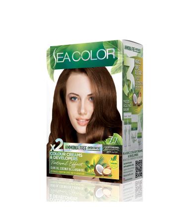 Sea Color Ammonia-Free Vegan Natural Nourishing Permanent Hair Dye0 White Cover (1 PACK 2 x 50 ML)