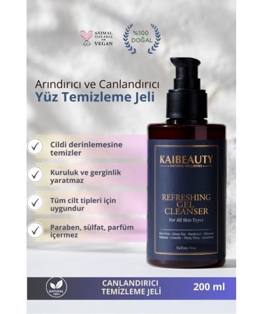 KAIBEAUTY Purifying and Refreshing Facial Cleansing Gel (0 NATURAL INGREDIENTS AND SULFATE-FREE) 200ml