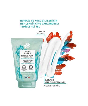 Yves Rocher Pure Algue-Detoxifying Refreshing Revitalizing Purifying Moisturizing Face Wash Gel 125ML - Buy Online on GoSupps.com