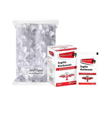 Ginger Organic Halite Salt 500 Gr. + English Baking Soda 20 Stick Sodium Bicarbonate Alkaline Life Crystal Salt Sole Salt