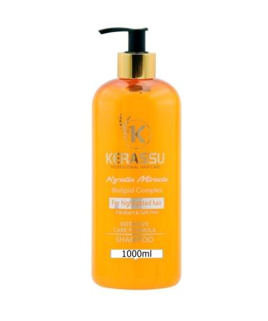 KERASSU Keratin Shampoo for Highlighted Hair 1000 ml Shampoo Salt-Free and Paraben-Free - Buy Online on GoSupps.com