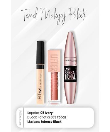 Maybelline New York Fit Me Concealer 05 Full Fan Mascara Black and Lip Gloss 009 Topaz