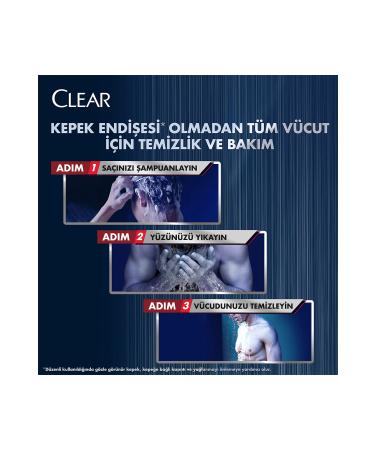 Clear Men 3 In 1 Shampoo & Shower Gel Refreshing Menthol For Hair Face Body 350ml X3 - Buy Online on GoSupps.com