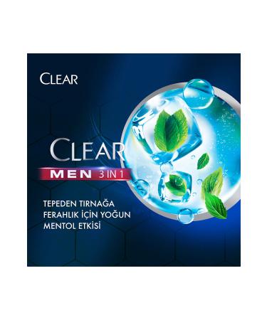 Clear Men 3 in 1 Shampoo & Shower Gel Refreshing Menthol For Hair Face Body 350 ml x2 - Buy Online on GoSupps.com