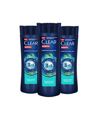 Clear Men 3 In 1 Shampoo & Shower Gel Refreshing Menthol For Hair Face Body 350ml X3 - Buy Online on GoSupps.com