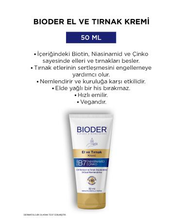 Bioder Hand and Nail Cream Skin Barrier and Nail Strengthener 50 Ml - Vitamin B7 Niacinamide Zinc 2 Pack - Buy Online on GoSupps.com