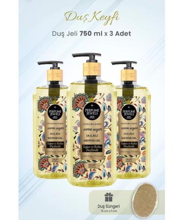 Ey p Sabri Tuncer Warm Sugar Shower Gel 750 ml X 3 Pieces And Shower Sponge
