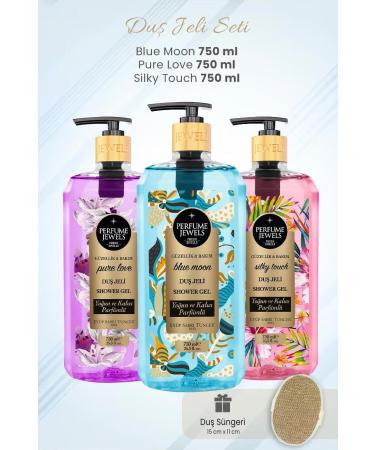 Ey p Sabri Tuncer Shower Gel Set Blue Moon Pure Love Silky Touch 750 ml And Shower Sponge