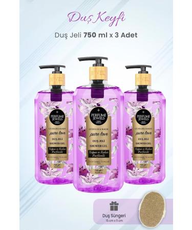 Ey p Sabri Tuncer Shower Gel Pure Love 750 ml X 3 Pieces And Shower Sponge