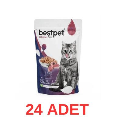 Bestpet Jelly Pouch Lamb Adult Cat Canned Food 85 Gr 24 Pieces