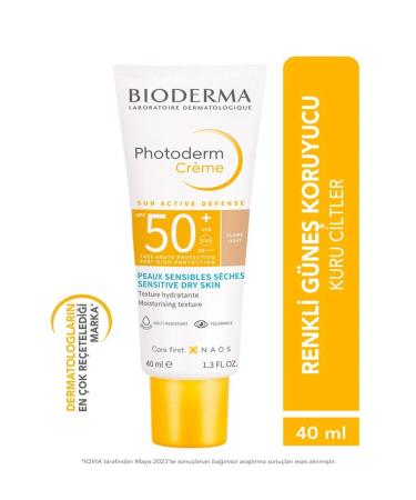 Bioderma Photoderm Cream SPF50+ Light Tinted sunscreen for dry and very dry skin - 40 ML