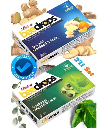 Balen Beedrops Pastille Eucalyptus + Menthol - Mint Ginger + Turmeric - Juniper Mandarin Flavored Drops Pastille
