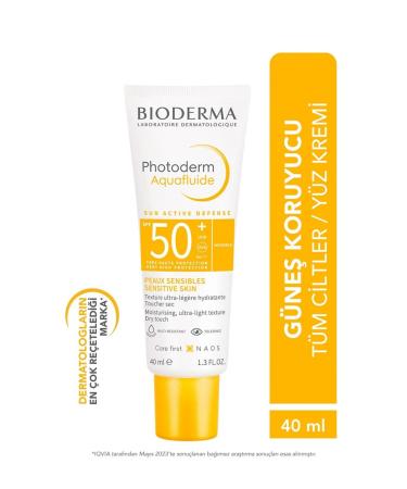 Bioderma Photoderm Aquafluid SPF50+ All Skin Colorless Sun Cream 40 ml ( Sensibio H2O ) - Buy Online on GoSupps.com