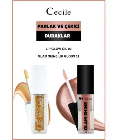 Cecile Glam Shine-Lip Oil Shiny Lips Care and Makeup Set 02-02