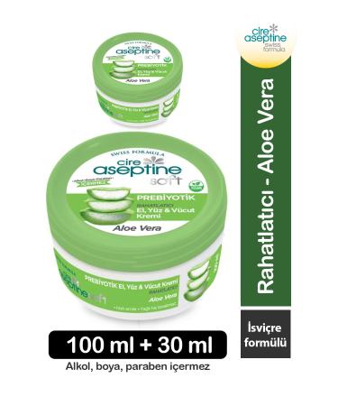 Cire Aseptine Soft Aloe Vera Moisturizing Hand Face Body Care Cream 100 ml + 30 ml