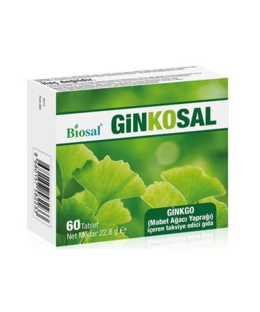 Biosal Ginkosal Ginkgo Biloba Temple Tree Leaf Containing 60 Tablets Supplementary Food