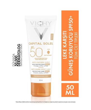 Vichy CAPITAL SOLEIL Very High Protection Anti-Spot Face Cream - SPF 50+ (UVA+UVB)-50 ML