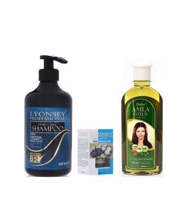 Lyonsey Black Garlic Shampoo 400 ml + Black Garlic Oil 20 ml + Hair Care Oil 200 ml