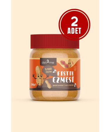 Deli2me SUGAR FREE HIGH PROTEIN ATHLETE SUPPLEMENT NATURAL 0 PEANUT BUTTER 360GR 2-PACK ADVANTAGE PACK