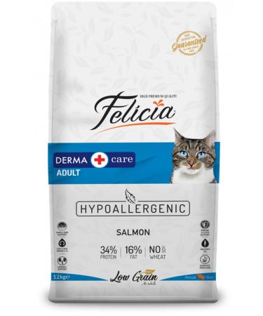 Felicia Low Grain Hypoallergenic Cat 12kg Adult Cat Food with Salmon Salmon Hypoallergenic