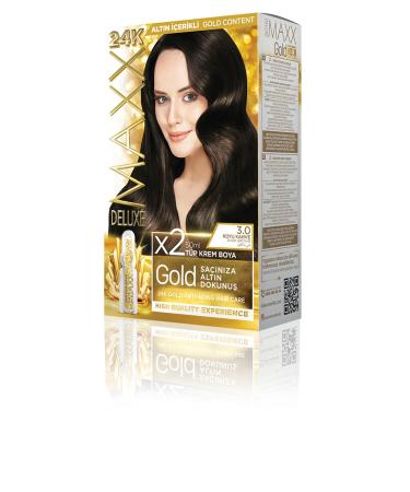 MAXX DELUXE GOLDEN SERIES 24K Gold Content Tube Dye and Hair Care Serum 30 GREAT COLORS (2X50 ML)