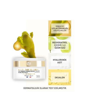 Yves Rocher Anti-Age Global - 8 Different Anti-Aging Effective Repairing Face Cream with Hyaluronic Acid 50ml - Buy Online on GoSupps.com