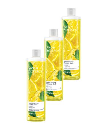 Avon Senses Lemon Burst Lemon and Basil Scented Shower Gel 500 Ml. Triple Set