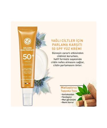 Yves Rocher Solaire Peau Parfaite-UVA/UVB Anti-Shine Face Sun Cream with SPF50+ Protection for Oily Skin 40ml - Buy Online on GoSupps.com