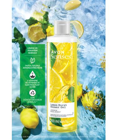 Avon Senses Lemon Burst Lemon and Basil Scented Shower Gel 250 Ml. Set of Three - Buy Online on GoSupps.com