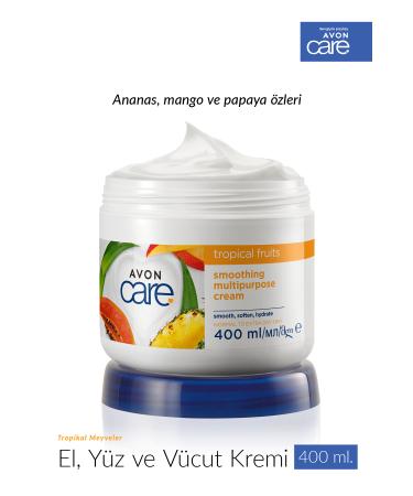 Avon Care Tropical Fruits Pineapple Mango and Papaya Extract Hand and Body Cream 400 Ml. Triple Set - Buy Online on GoSupps.com