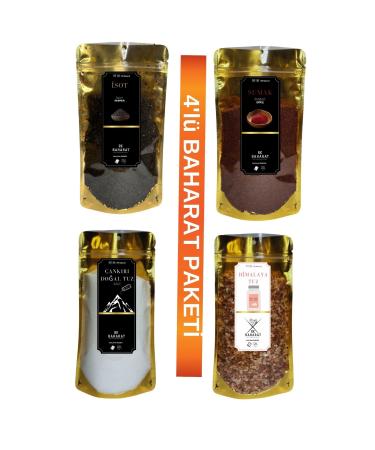 RK Spice 4-Piece Spice Package Products are 70 Grams (ISOT SUMACH HIMALAYA AND CANKIRI NATURAL SALT)