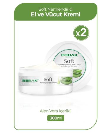 Bebak Moisturizing Hand & Body Cream - Soft Aleo &ra Moisturizing Hand & Body Cream 300 ml x2 Pieces