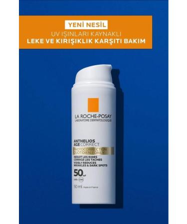 La Roche Posay Anthelios Age Correct Spf 50 Anti-Blemish and Anti-Wrinkle Face Sun Cream 50 Ml - Buy Online on GoSupps.com