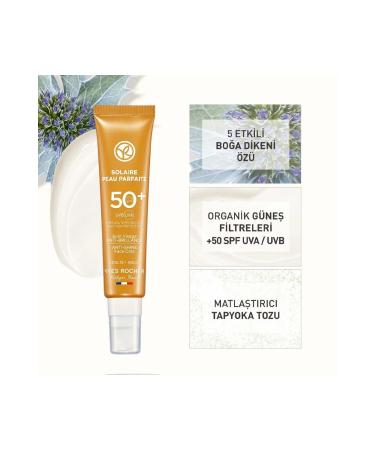 Yves Rocher Solaire Peau Parfaite-UVA/UVB Anti-Shine Face Sun Cream with SPF50+ Protection for Oily Skin 40ml