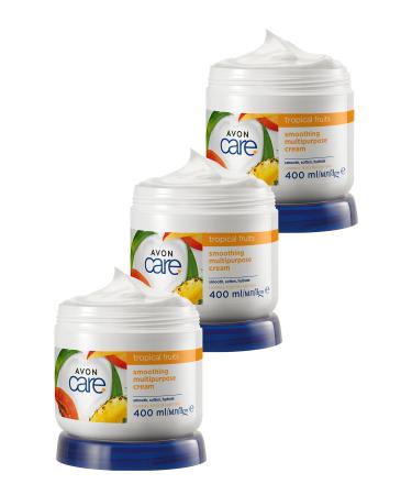 Avon Care Tropical Fruits Pineapple Mango and Papaya Extract Hand and Body Cream 400 Ml. Triple Set