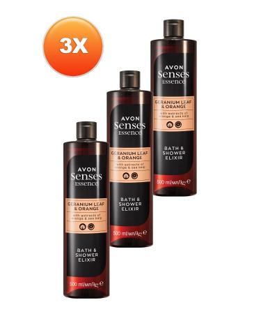 Avon Senses Essence Geranium Leaf and Partakal Scented Shower Gel 500 Ml. Triple Set - Buy Online on GoSupps.com