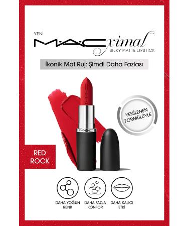 Mac NEW Permanent - Red - RockM A CXIMAL Silky Matte Lipstick Moisturizing Effect Lipstick 3.5 G