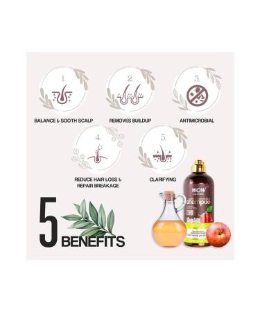 WOW Skin Science Apple Cider Vinegar Shampoo-Ecocert Certified 0 Pure Apple Cider Vinegar-Dandruff and Flaking 1 L - Buy Online on GoSupps.com