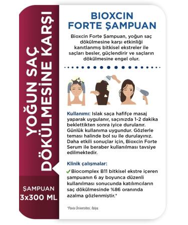 Bioxcin Forte Shampoo 300 ml 3 Pieces - Buy Online on GoSupps.com
