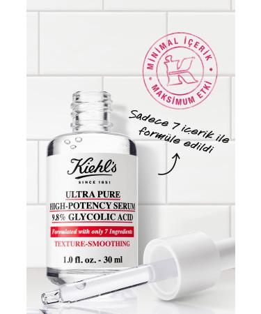 Kiehl's ULTRA PURE 9.8% GLYCOLIC ACID SMOOTHING FACE SERUM - Buy Online on GoSupps.com