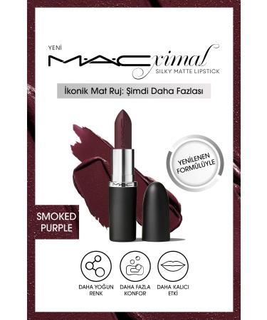 Mac MORE INTENSIVE COLORS Smoked Purple M A CXIMAL Silky Matte Lipstick Moisturizing Lipstick