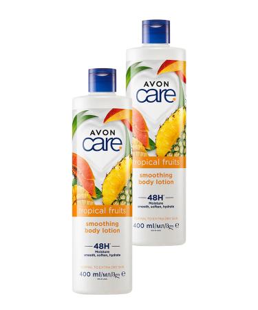 Avon Care Tropical Fruits Pineapple Mango and Papaya Body Lotion 400 Ml. Set of Two