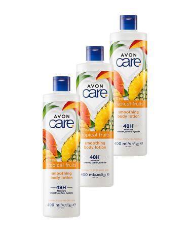 Avon Care Tropical Fruits Pineapple Mango and Papaya Extract Body Lotion 400 Ml. Triple Set