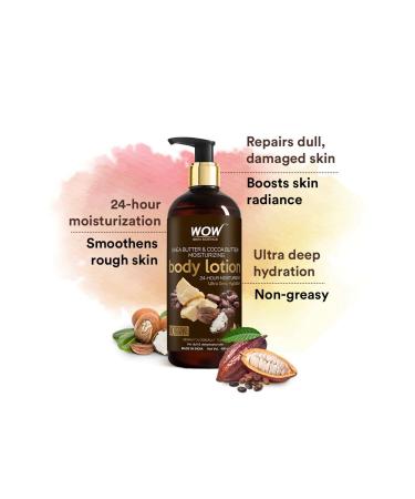 WOW Skin Science Shea Butter & Cocoa Butter Moisturizing Body Lotion - 85 Natural Ingredients - Deep Moisturizing 400ml - Buy Online on GoSupps.com