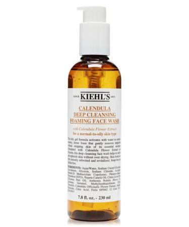 Kiehl's New York Calendula Deep Cleansing Face Wash 230ml - Foaming Cleanser with Marigold Extract