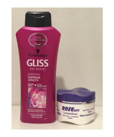 Buy Gliss Supreme Length 525ml Shampoo and Get Rose City 275ml Aloe Vera Lavender Cream as a Gift