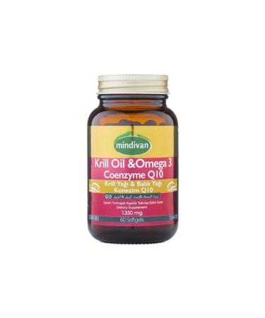 Mindivan Krill Oil & Omega 3 1330 Mg Fish Oil 60 Softgels & Coenzyme Q10 - Buy Online on GoSupps.com